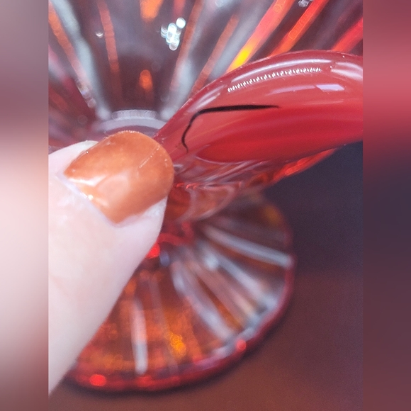 Vintage LE Smith Amberina Compote Cadmium Glow - READ - Picture 3 of 9